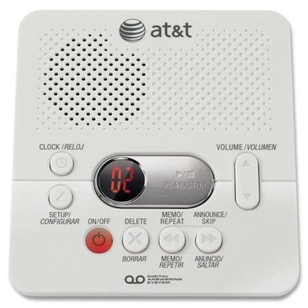 At&T AT&T ATT1740 Digital Answering System with Min Record Time; White ATT1740